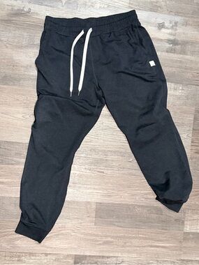 Vuori Black Jogger Pants with White Drawstring